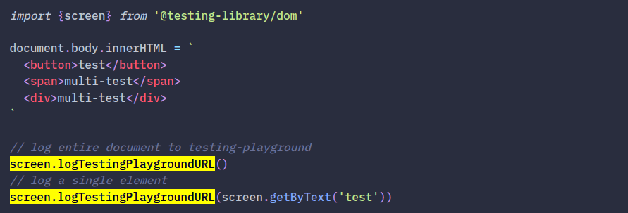 function for `Testing Playground`